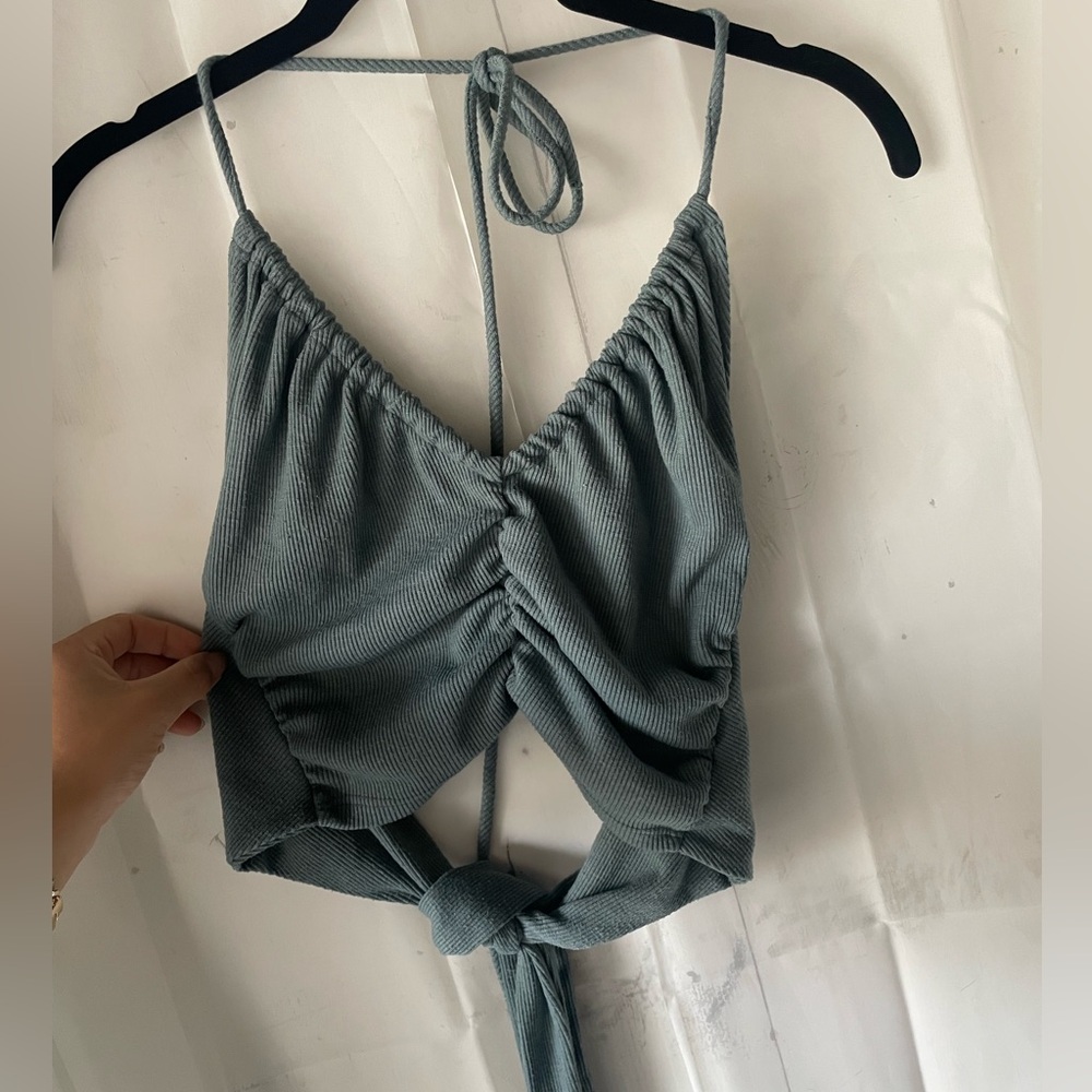 🌲Buy2Get1Free🌲 muted blue halter tank